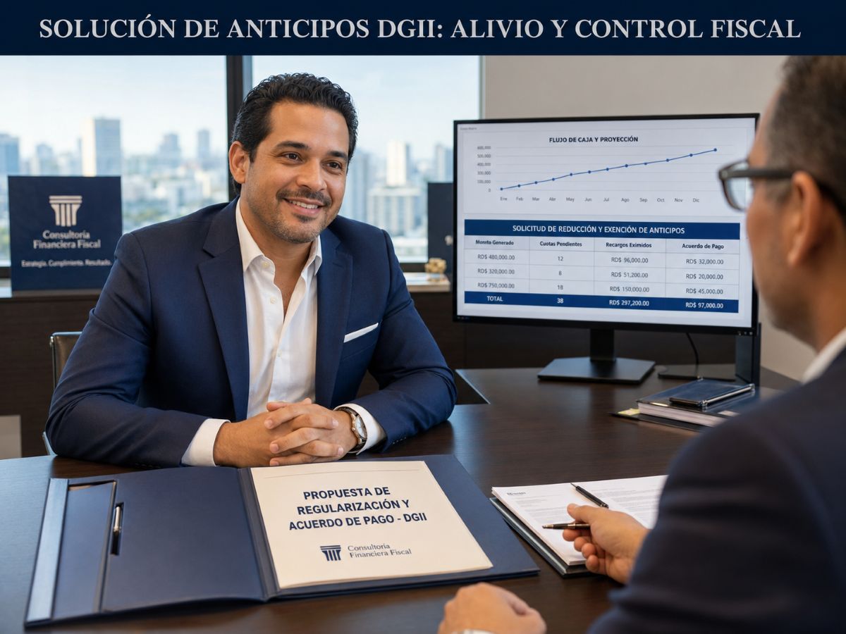 Revisión de anticipos DGII, cuotas pendientes, recargos y regularización fiscal