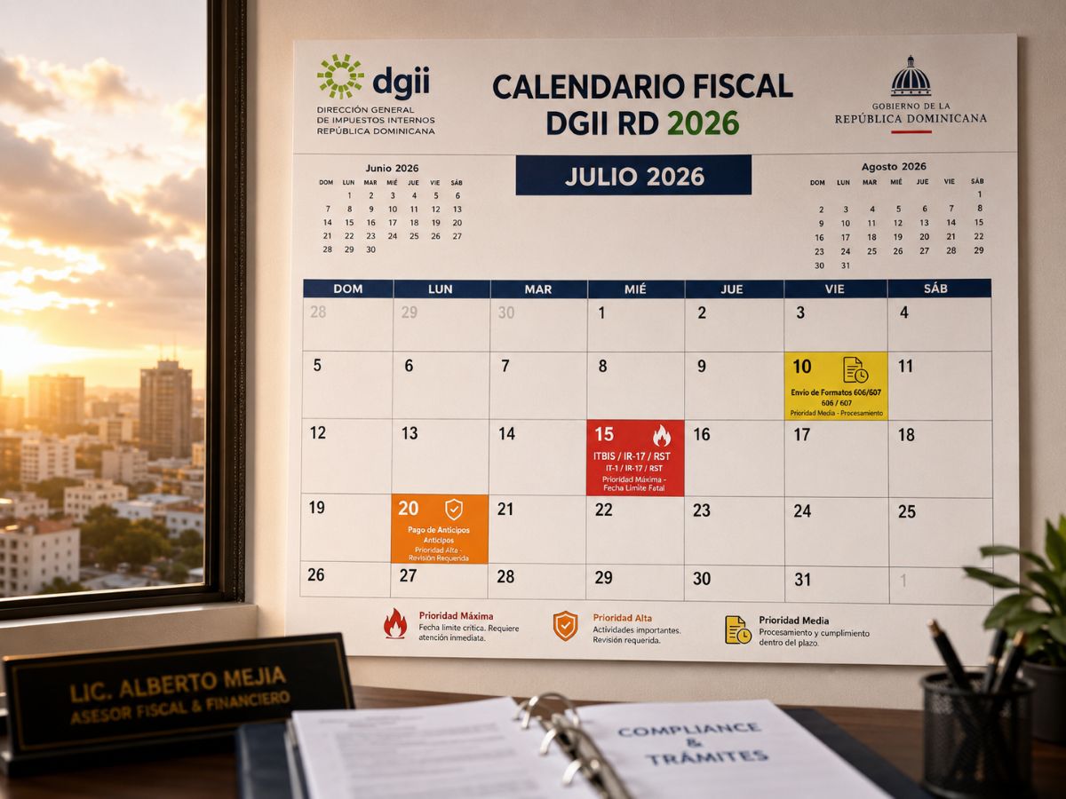 Cumplimiento tributario mensual, organización fiscal e impuestos ante la DGII